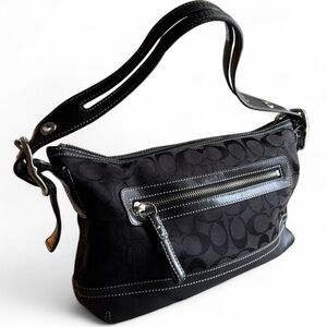Coach Signature Shoulder Bag Y2K 2000s Black CC 9363